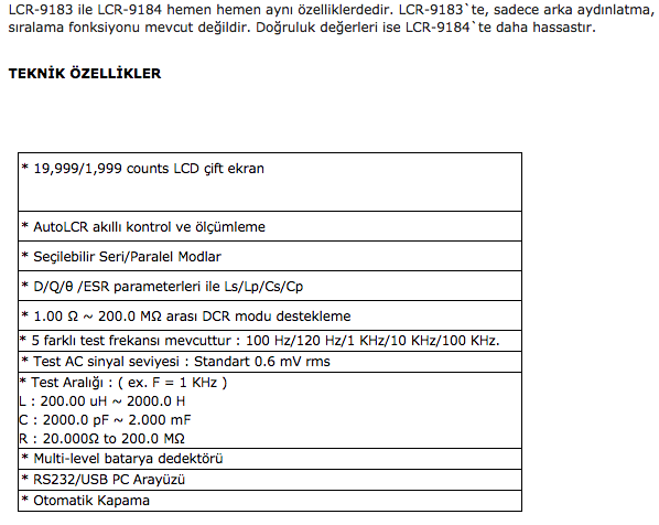 Lutron LCR-9184 LCR METRE